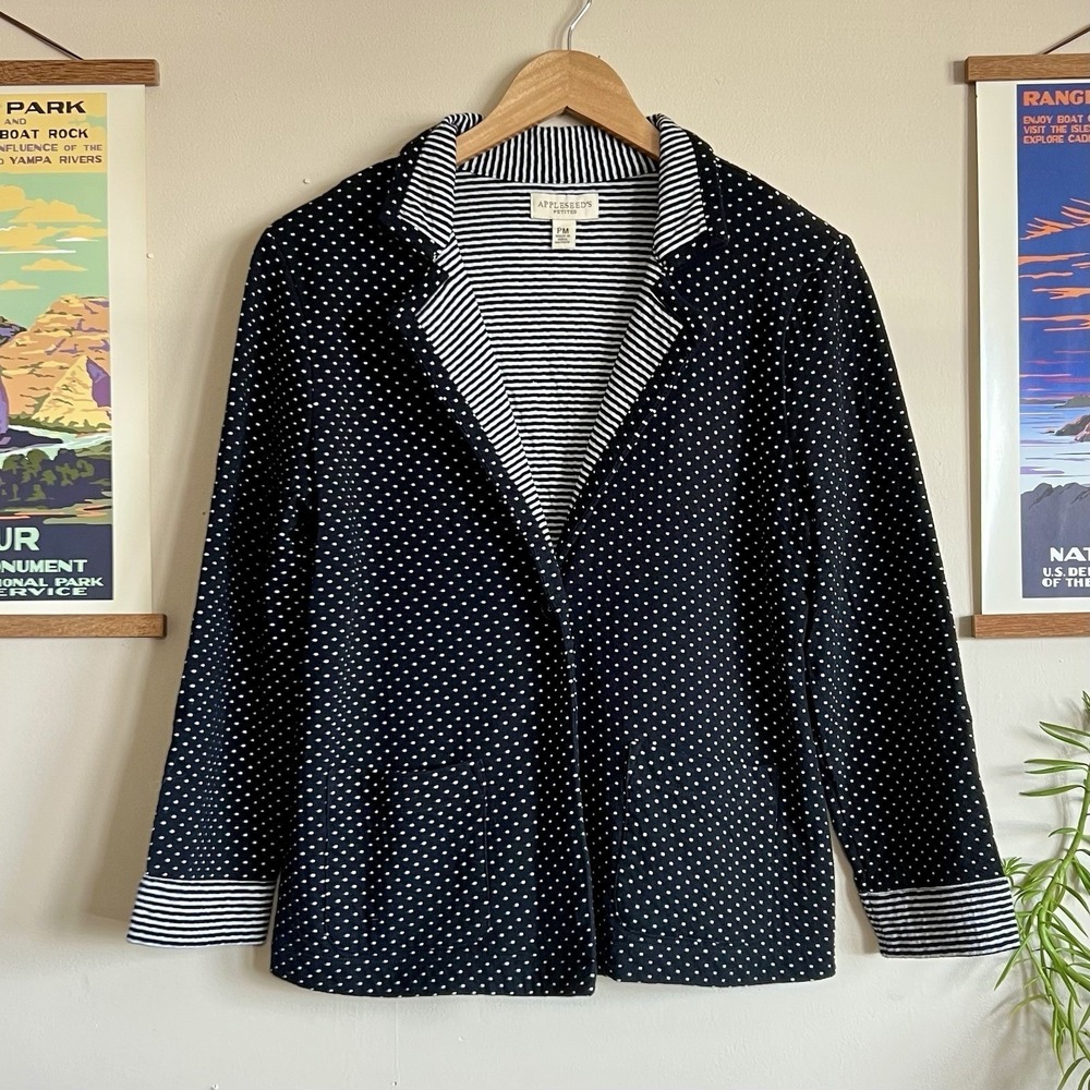 Appleseed's Petites Women's Sweatshirt Blazer EUC Size MP Secretary Casual Comfy